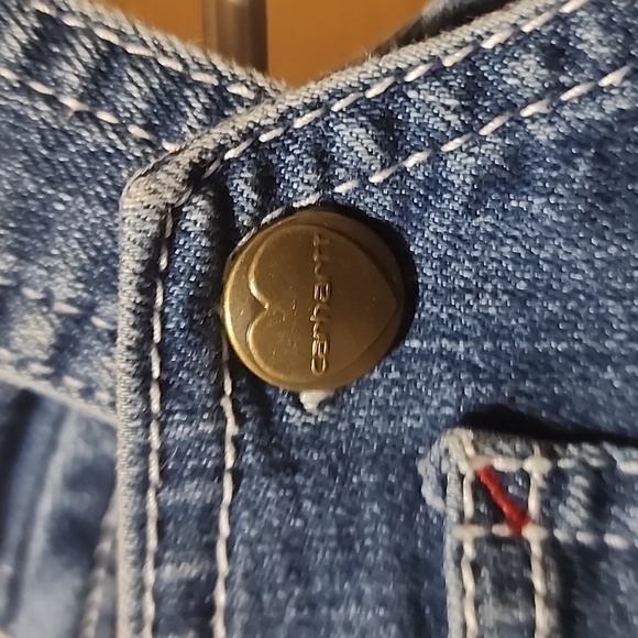 Carhartt Girls Denim Farmer Jean Shorts Size 6M - Picture 2 of 4